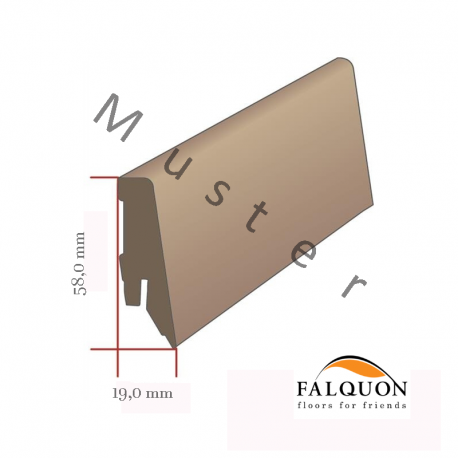 FALQUON - D3688 Malt Oak / Profilsockelleiste 58mm / Hochglanz