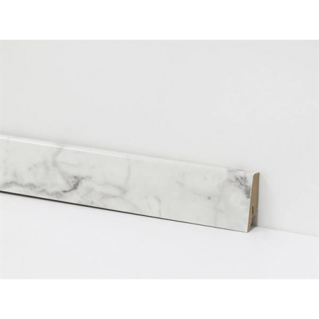 EQUIPPED - D2921 Carrara Marble / Profilsockelleiste 58mm / Hochglanz